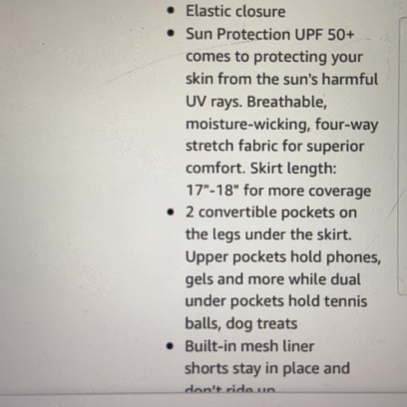 NWT Yogipace UV Protection 17” Skorts Size Large - Picture 7 of 9